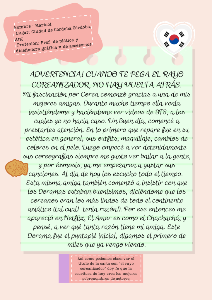 Las cartas de las Locas y Locos por Corea 4 Carta de los Locos por Coreas
