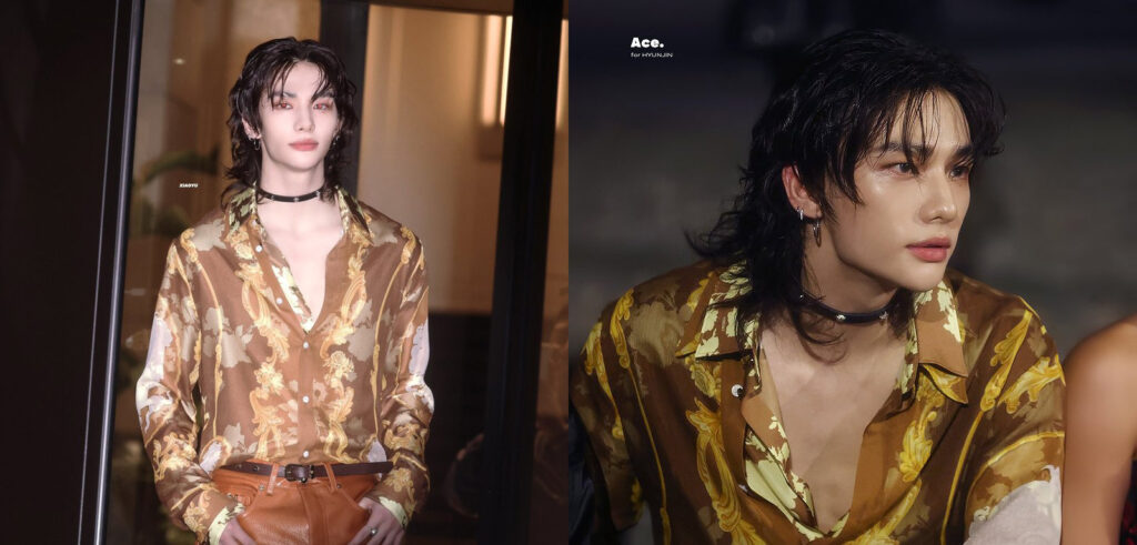 Las Estrellas Coreanas en la Semana de la Moda 3 Hyunjin presente en el desfile de Versace en la semana de la moda