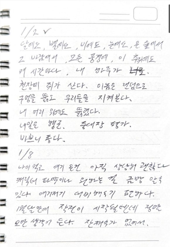 Diario militar Diario de Kim Soo-hyun