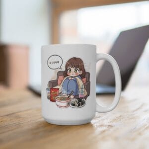 Ramen and K-dramas personalized mug