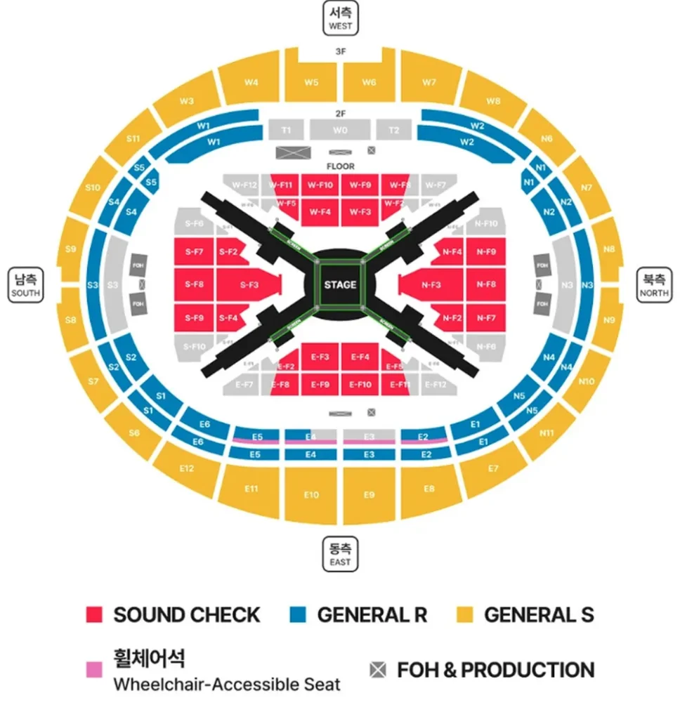 BTS tour map of the venue