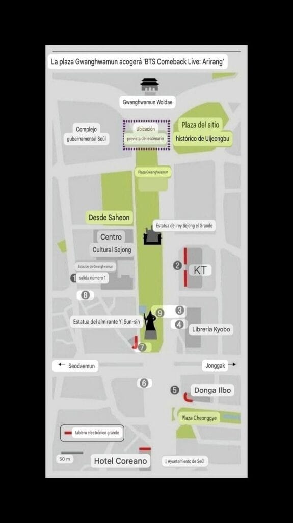 Concierto de BTS en la plaza, cómo será el comeba de bts